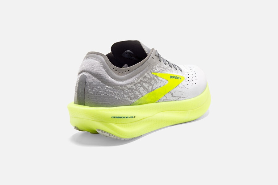 Brooks Hyperion Elite 2 Spikes Shoes - Womens - White/Grey/Green - RD8563794